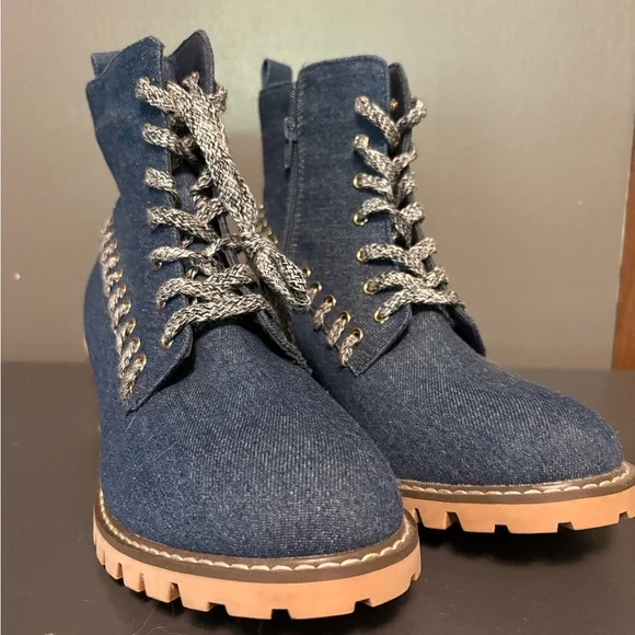 Women’s COMFORT BRAND Stylish Denim Ankle Boots SZ-10 - Picture 7 of 10